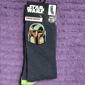 Star Wars Boba Fett Crew Socks - Black and Green